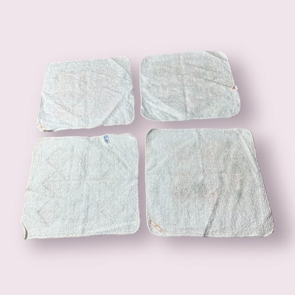 Set Of Four Vintage 1970’s Retro Floral Bamboo Print Hand Towels Decor - Picture 6 of 8